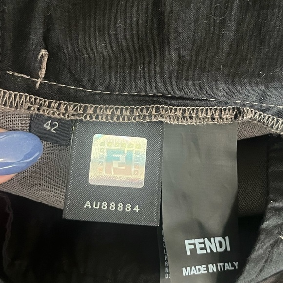 Fendi Vintage High Waisted Wide Leg Pleated Fleecewool Trousers - Picture 6 of 7